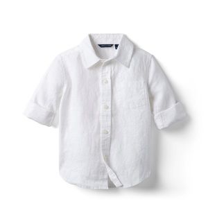 Janie and Jack linen roll cuff shirt EUC
